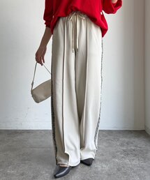 【WEB限定】脇フリンジテープカットジョーゼットパンツ
