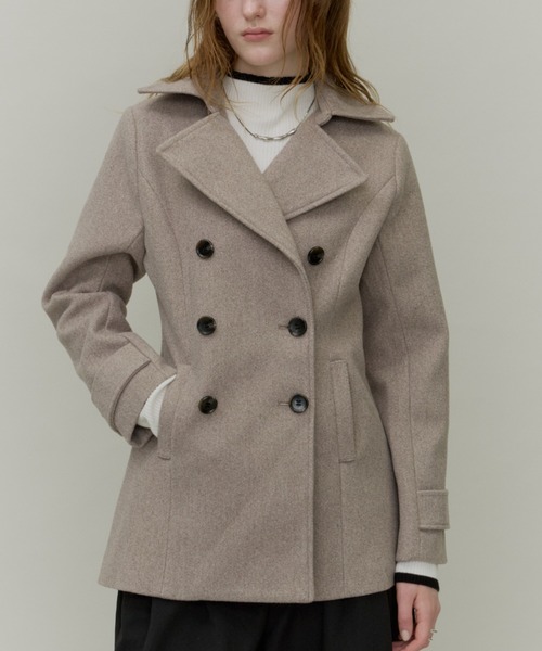 Plumel(プルメル)の「Wool Like Fit Pea Coat / ウールライクフィットピーコート(ピーコート・レディース・ブラック/ブラウン/チャコールグレー・MEDIUM)」の6枚目の写真