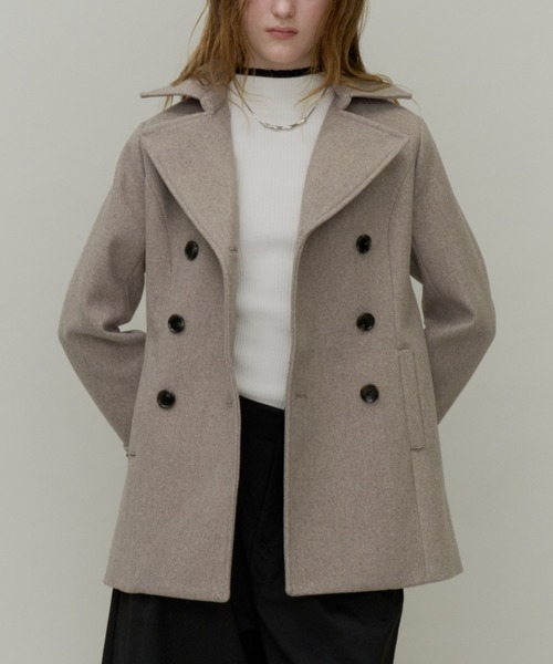 Plumel(プルメル)の「Wool Like Fit Pea Coat / ウールライクフィットピーコート(ピーコート・レディース・ブラック/ブラウン/チャコールグレー・MEDIUM)」の10枚目の写真