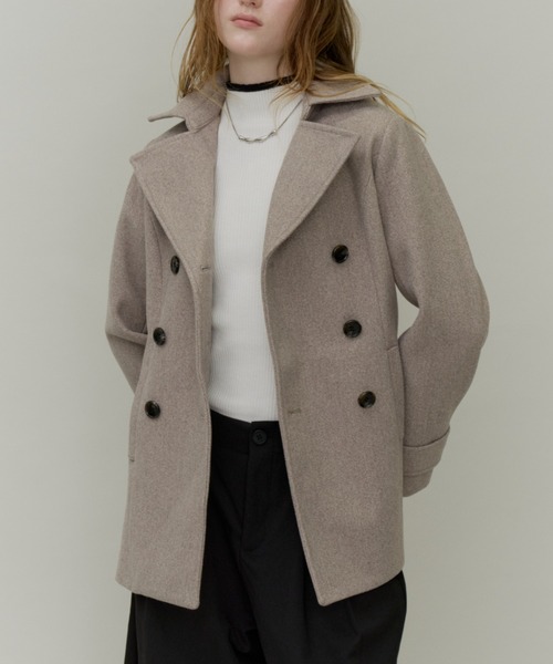 Plumel(プルメル)の「Wool Like Fit Pea Coat / ウールライクフィットピーコート(ピーコート・レディース・ブラック/ブラウン/チャコールグレー・MEDIUM)」の12枚目の写真