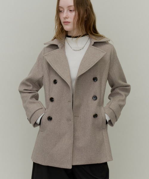 Plumel(プルメル)の「Wool Like Fit Pea Coat / ウールライクフィットピーコート(ピーコート・レディース・ブラック/ブラウン/チャコールグレー・MEDIUM)」の7枚目の写真