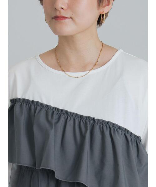 Te chichi(テチチ)の「フリルドッキングロンT(Tシャツ/カットソー・レディース・カーキ/ブラック/オフホワイト・F)」の15枚目の写真