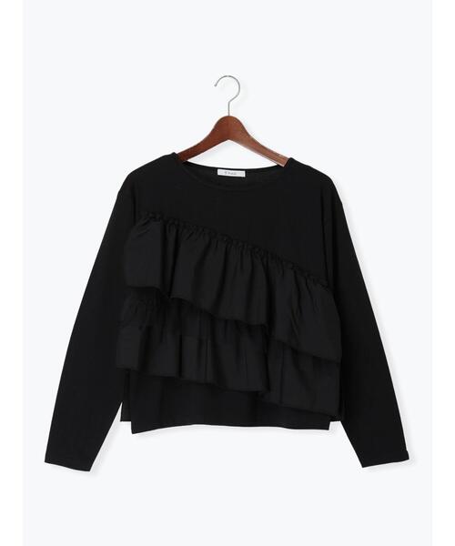 Te chichi(テチチ)の「フリルドッキングロンT(Tシャツ/カットソー・レディース・カーキ/ブラック/オフホワイト・F)」の19枚目の写真