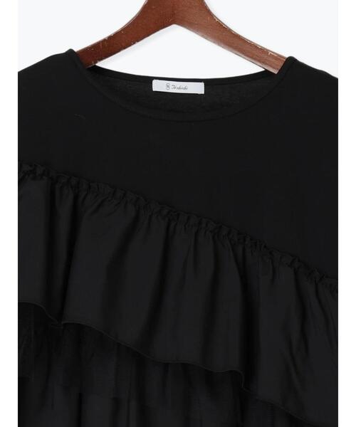 Te chichi(テチチ)の「フリルドッキングロンT(Tシャツ/カットソー・レディース・カーキ/ブラック/オフホワイト・F)」の21枚目の写真
