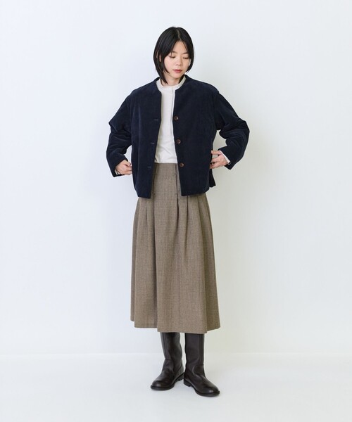 LOISIR(ロワズィール)の「布帛コンビネーションカットソーブラウス(Tシャツ/カットソー・レディース・グレイッシュベージュ/オフホワイト/ネイビー・FREE)」の7枚目の写真