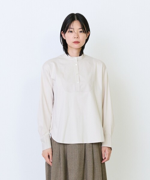 LOISIR(ロワズィール)の「布帛コンビネーションカットソーブラウス(Tシャツ/カットソー・レディース・グレイッシュベージュ/オフホワイト/ネイビー・FREE)」の14枚目の写真