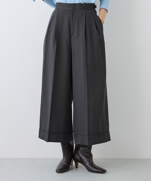 ROPE'(ロペ)の「【J'aDoRe・一部店舗限定サイズ】レーヨンウールクロップドワイドパンツ(その他パンツ・レディース・チャコールグレー/カーキ・36/38)」の14枚目の写真