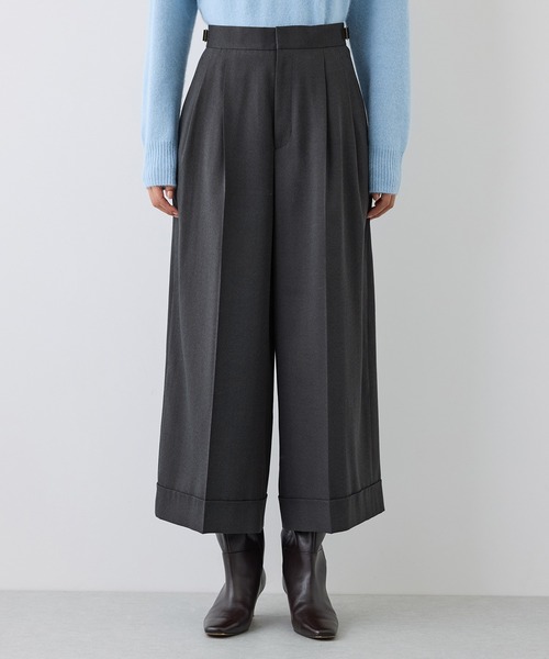 ROPE'(ロペ)の「【J'aDoRe・一部店舗限定サイズ】レーヨンウールクロップドワイドパンツ(その他パンツ・レディース・チャコールグレー/カーキ・36/38)」の3枚目の写真