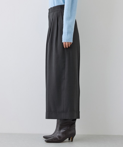 ROPE'(ロペ)の「【J'aDoRe・一部店舗限定サイズ】レーヨンウールクロップドワイドパンツ(その他パンツ・レディース・チャコールグレー/カーキ・36/38)」の4枚目の写真