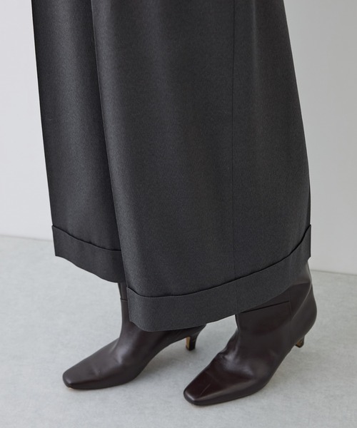 ROPE'(ロペ)の「【J'aDoRe・一部店舗限定サイズ】レーヨンウールクロップドワイドパンツ(その他パンツ・レディース・チャコールグレー/カーキ・36/38)」の9枚目の写真