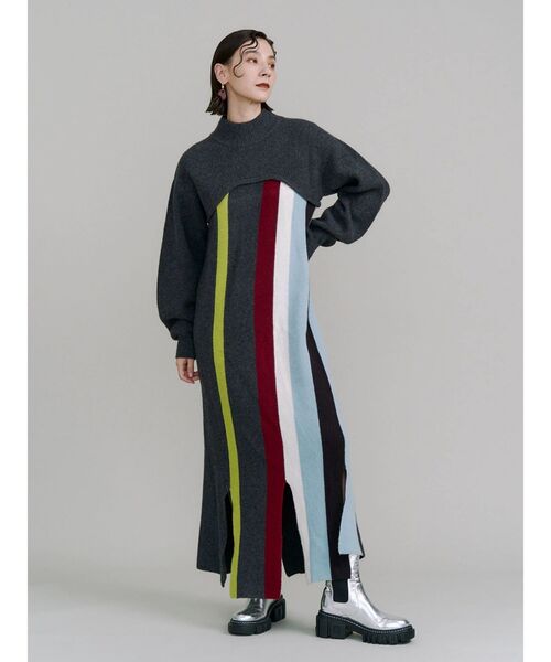 UN3D.(アンスリード)の「MULTI COLOR KNIT OP / マルチカラーニットワンピース(ワンピース・レディース・その他/その他2・38/36)」の3枚目の写真
