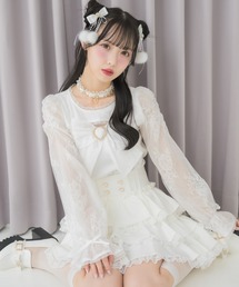 レースドッキングリボントップス