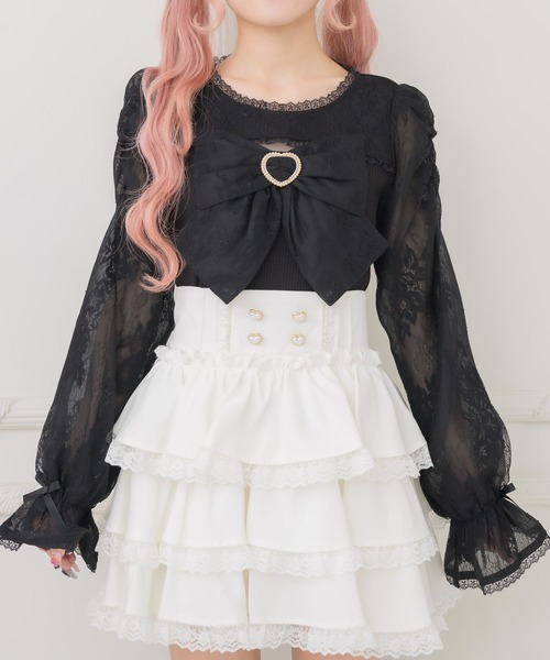 ROJITA(ロジータ)の「レースドッキングリボントップス(Tシャツ/カットソー・レディース・ピンク/ホワイト/ブラック・FREE)」の19枚目の写真