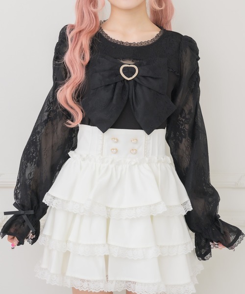 ROJITA(ロジータ)の「レースドッキングリボントップス(Tシャツ/カットソー・レディース・ピンク/ホワイト/ブラック・FREE)」の21枚目の写真