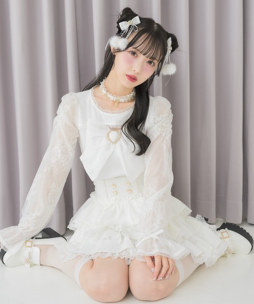 ROJITA(ロジータ)の「レースドッキングリボントップス(Tシャツ/カットソー・レディース・ピンク/ホワイト/ブラック・FREE)」の13枚目の写真