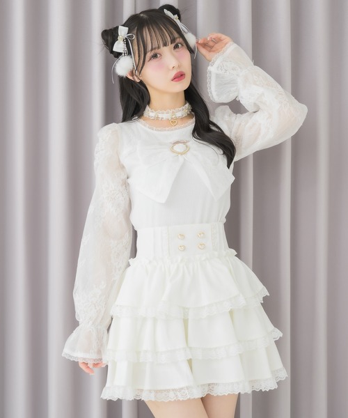 ROJITA(ロジータ)の「レースドッキングリボントップス(Tシャツ/カットソー・レディース・ピンク/ホワイト/ブラック・FREE)」の17枚目の写真