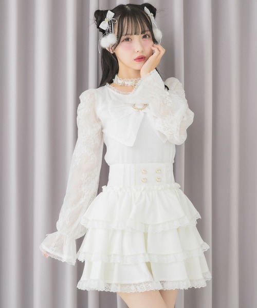ROJITA(ロジータ)の「レースドッキングリボントップス(Tシャツ/カットソー・レディース・ピンク/ホワイト/ブラック・FREE)」の18枚目の写真