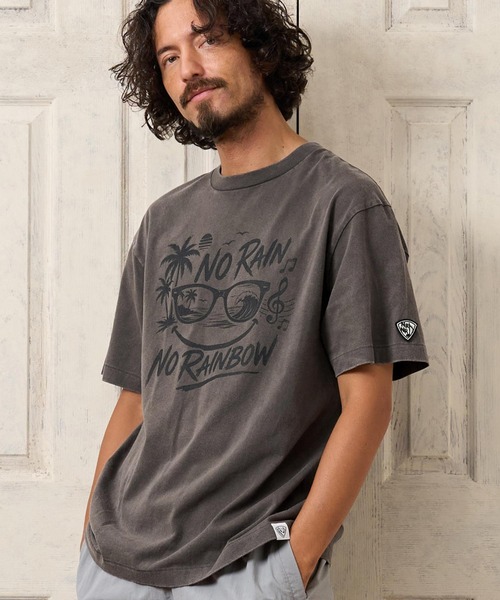 No Rain No Rainbow(ノーレインノーレインボー)の「mt10672- surf graphic print fade T-shirt サーフデザインプリントTシャツ(NR26W-27)(Tシャツ/カットソー・メンズ・ブラック/グレー/ネイビー・L/M/S/XL)」の3枚目の写真