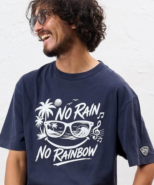 No Rain No Rainbow(ノーレインノーレインボー)の「mt10672- surf graphic print fade T-shirt サーフデザインプリントTシャツ(NR26W-27)(Tシャツ/カットソー・メンズ・ブラック/グレー/ネイビー・L/M/S/XL)」の4枚目の写真