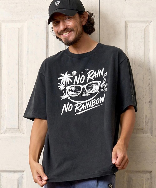 No Rain No Rainbow(ノーレインノーレインボー)の「mt10672- surf graphic print fade T-shirt サーフデザインプリントTシャツ(NR26W-27)(Tシャツ/カットソー・メンズ・ブラック/グレー/ネイビー・L/M/S/XL)」の11枚目の写真