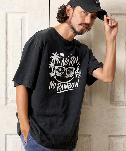No Rain No Rainbow(ノーレインノーレインボー)の「mt10672- surf graphic print fade T-shirt サーフデザインプリントTシャツ(NR26W-27)(Tシャツ/カットソー・メンズ・ブラック/グレー/ネイビー・L/M/S/XL)」の12枚目の写真