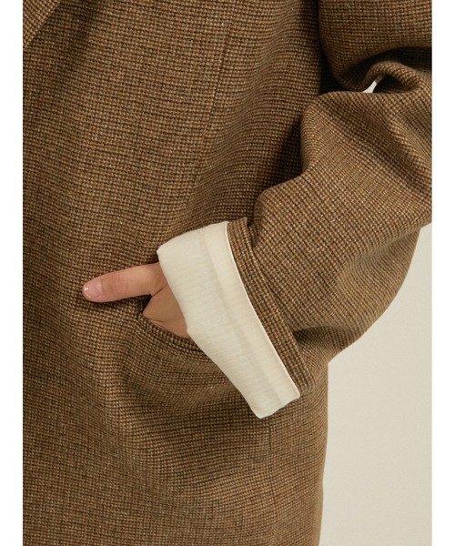 LA PEAU DE GEM(ラポドゥジェム)の「ウールキルティングジャケットコート ツイード 中綿入り / 【 LA PEAU DE GEM 】 quilting jacket coat(チェスターコート・レディース・ブラウン/ベージュ/ブラック・SMALL/MEDIUM)」の10枚目の写真