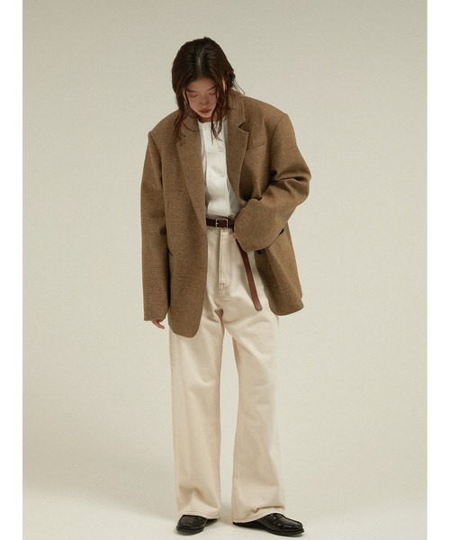LA PEAU DE GEM(ラポドゥジェム)の「ウールキルティングジャケットコート ツイード 中綿入り / 【 LA PEAU DE GEM 】 quilting jacket coat(チェスターコート・レディース・ブラウン/ベージュ/ブラック・SMALL/MEDIUM)」の11枚目の写真