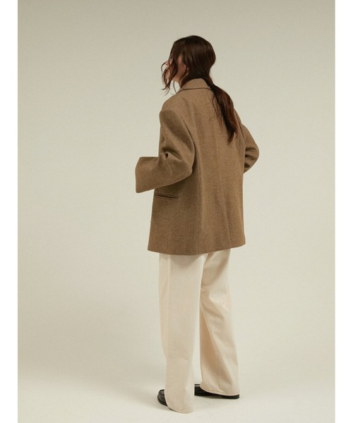LA PEAU DE GEM(ラポドゥジェム)の「ウールキルティングジャケットコート ツイード 中綿入り / 【 LA PEAU DE GEM 】 quilting jacket coat(チェスターコート・レディース・ブラウン/ベージュ/ブラック・SMALL/MEDIUM)」の13枚目の写真