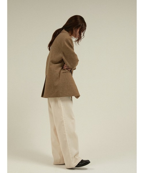 LA PEAU DE GEM(ラポドゥジェム)の「ウールキルティングジャケットコート ツイード 中綿入り / 【 LA PEAU DE GEM 】 quilting jacket coat(チェスターコート・レディース・ブラウン/ベージュ/ブラック・SMALL/MEDIUM)」の14枚目の写真