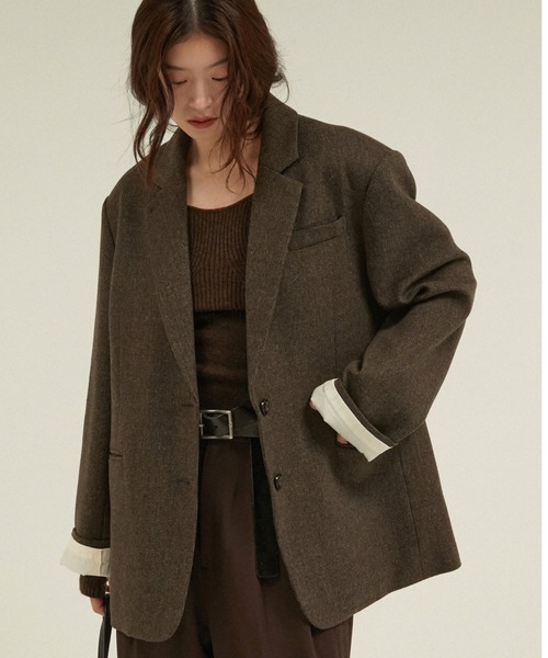 LA PEAU DE GEM(ラポドゥジェム)の「ウールキルティングジャケットコート ツイード 中綿入り / 【 LA PEAU DE GEM 】 quilting jacket coat(チェスターコート・レディース・ブラウン/ベージュ/ブラック・SMALL/MEDIUM)」の15枚目の写真