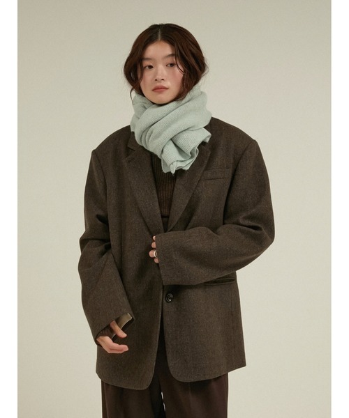LA PEAU DE GEM(ラポドゥジェム)の「ウールキルティングジャケットコート ツイード 中綿入り / 【 LA PEAU DE GEM 】 quilting jacket coat(チェスターコート・レディース・ブラウン/ベージュ/ブラック・SMALL/MEDIUM)」の18枚目の写真