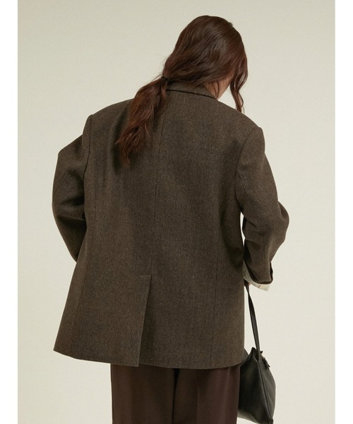 LA PEAU DE GEM(ラポドゥジェム)の「ウールキルティングジャケットコート ツイード 中綿入り / 【 LA PEAU DE GEM 】 quilting jacket coat(チェスターコート・レディース・ブラウン/ベージュ/ブラック・SMALL/MEDIUM)」の19枚目の写真