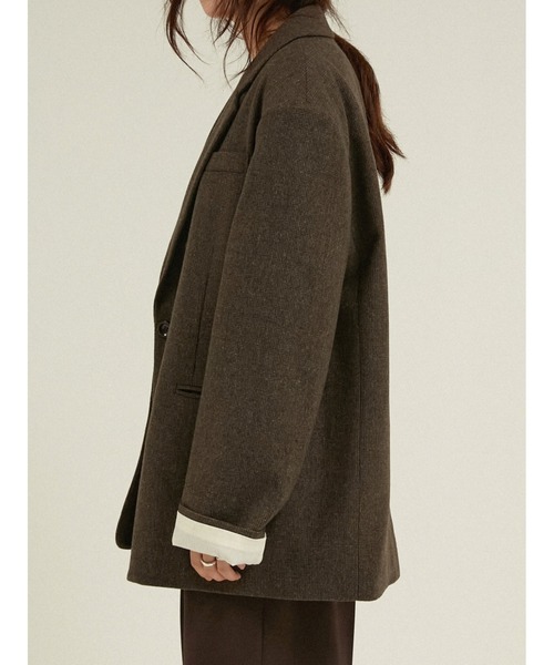 LA PEAU DE GEM(ラポドゥジェム)の「ウールキルティングジャケットコート ツイード 中綿入り / 【 LA PEAU DE GEM 】 quilting jacket coat(チェスターコート・レディース・ブラウン/ベージュ/ブラック・SMALL/MEDIUM)」の21枚目の写真