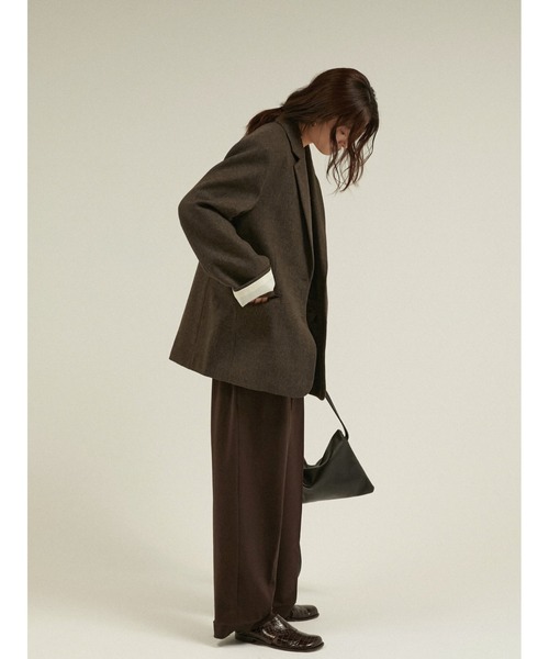 LA PEAU DE GEM(ラポドゥジェム)の「ウールキルティングジャケットコート ツイード 中綿入り / 【 LA PEAU DE GEM 】 quilting jacket coat(チェスターコート・レディース・ブラウン/ベージュ/ブラック・SMALL/MEDIUM)」の22枚目の写真