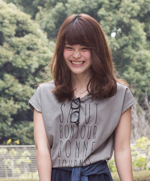 NATURAL BEAUTY BASIC（ナチュラルビューティーベーシック）の「フレンチロゴTシャツ（Tシャツ/カットソー・レディース・ホワイト系その他/ネイビー/カーキ・MEDIUM）」の3枚目の写真