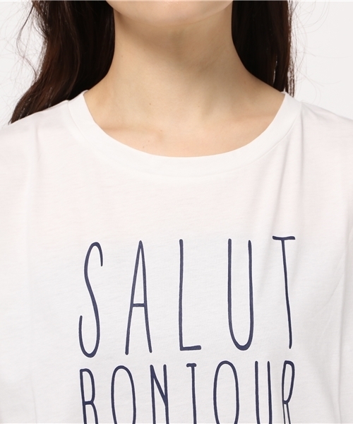 NATURAL BEAUTY BASIC（ナチュラルビューティーベーシック）の「フレンチロゴTシャツ（Tシャツ/カットソー・レディース・ホワイト系その他/ネイビー/カーキ・MEDIUM）」の7枚目の写真