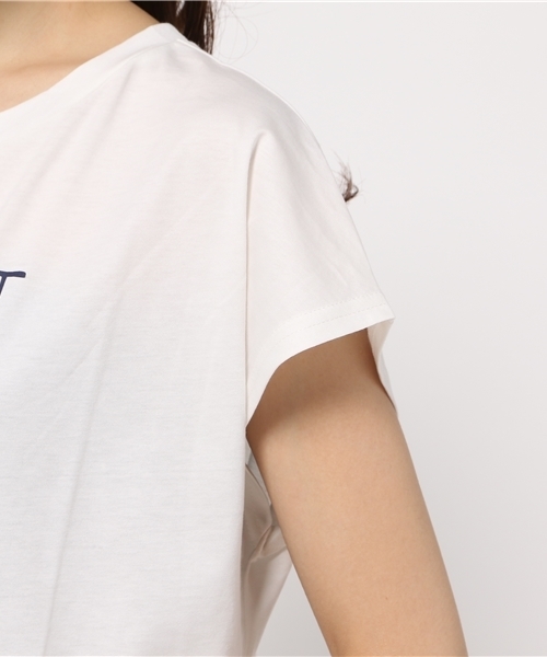 NATURAL BEAUTY BASIC（ナチュラルビューティーベーシック）の「フレンチロゴTシャツ（Tシャツ/カットソー・レディース・ホワイト系その他/ネイビー/カーキ・MEDIUM）」の8枚目の写真