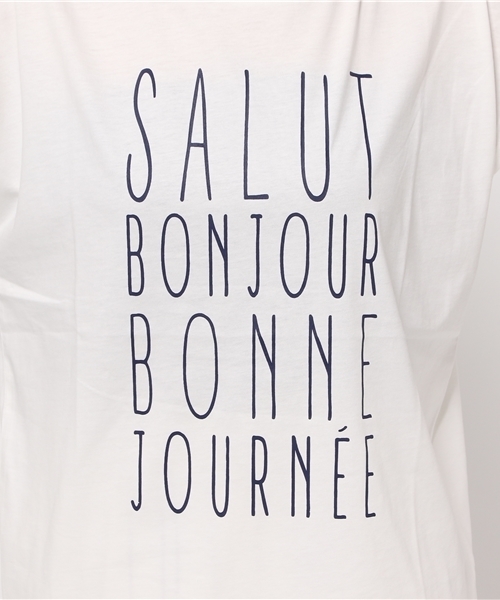 NATURAL BEAUTY BASIC（ナチュラルビューティーベーシック）の「フレンチロゴTシャツ（Tシャツ/カットソー・レディース・ホワイト系その他/ネイビー/カーキ・MEDIUM）」の9枚目の写真