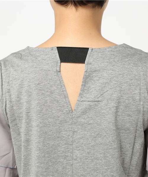 LBC(エルビーシー)の「シルケット天竺袖ティアードプルオーバー (Tシャツ/カットソー・レディース・オフホワイト/アッシュグレー/ブラック・MEDIUM)」の8枚目の写真