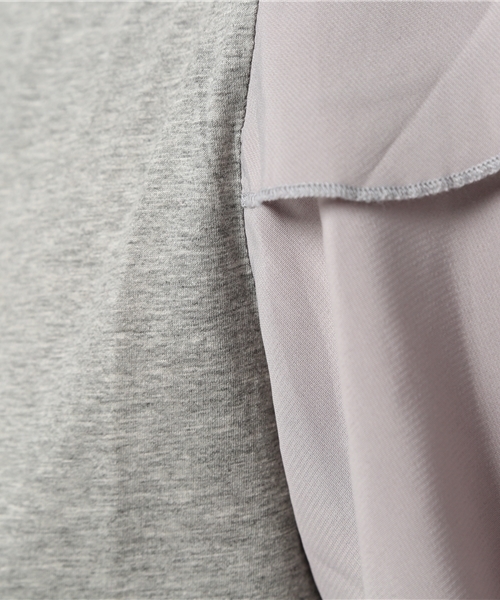 LBC(エルビーシー)の「シルケット天竺袖ティアードプルオーバー (Tシャツ/カットソー・レディース・オフホワイト/アッシュグレー/ブラック・MEDIUM)」の11枚目の写真