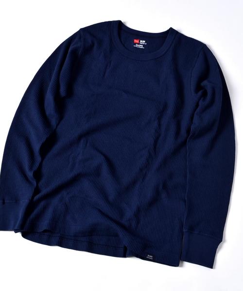 SHIPS（シップス）の「Hanes×SHIPS AUTHENTIC PRODUCTS: ワッフル ロングスリーブ Tシャツ■（Tシャツ/カットソー・メンズ・ホワイト/ネイビー/グレー・SMALL/MEDIUM/LARGE）」の7枚目の写真