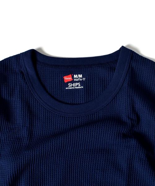 SHIPS（シップス）の「Hanes×SHIPS AUTHENTIC PRODUCTS: ワッフル ロングスリーブ Tシャツ■（Tシャツ/カットソー・メンズ・ホワイト/ネイビー/グレー・SMALL/MEDIUM/LARGE）」の8枚目の写真
