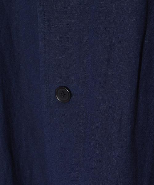 SHIPS JET BLUE（シップスジェットブルー）の「SHIPS JET  BLUE: リネンショップコート◇（ステンカラーコート・メンズ・ネイビー/オリーブ/ベージュ・LARGE/X-LARGE/MEDIUM/SMALL）」の5枚目の写真