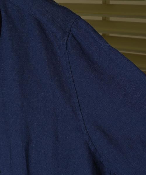 SHIPS JET BLUE（シップスジェットブルー）の「SHIPS JET  BLUE: リネンショップコート◇（ステンカラーコート・メンズ・ネイビー/オリーブ/ベージュ・LARGE/X-LARGE/MEDIUM/SMALL）」の8枚目の写真