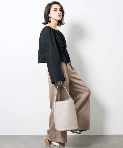 STUDIOUS（ステュディオス）の「【STUDIOUS】2WAYバケツショルダーバッグ（ボストンバッグ・レディース・グレー/ブラック・FREE）」の14枚目の写真