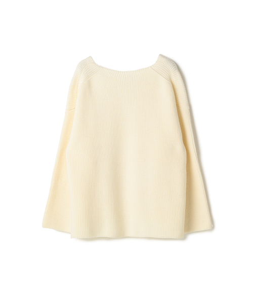 ESTNATION（エストネーション）の「ESTNATION 畔編みVネックニット（ニット/セーター・レディース・ホワイト/グレー/オレンジ・38）」の4枚目の写真