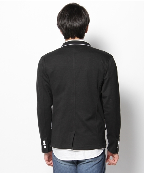 WEGO（ウィゴー）の「パイピングポンチテーラードジャケット（テーラードジャケット・メンズ・ブラック/杢グレー/ネイビー/キャメル・MEDIUM/LARGE）」の6枚目の写真