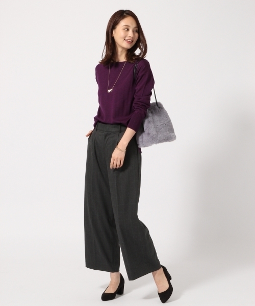 GLOBAL WORK（グローバルワーク）の「TRワイドパンツガラ/758071（その他パンツ・レディース・ダークブルー/グレー・LARGE/MEDIUM/SMALL）」の3枚目の写真