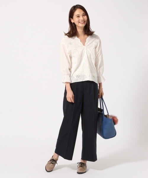 GLOBAL WORK（グローバルワーク）の「TRワイドパンツガラ/758071（その他パンツ・レディース・ダークブルー/グレー・LARGE/MEDIUM/SMALL）」の6枚目の写真