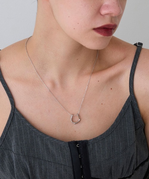 SV925】馬蹄ダイヤモンドネックレス/ホースシュー/ペア<動画あり